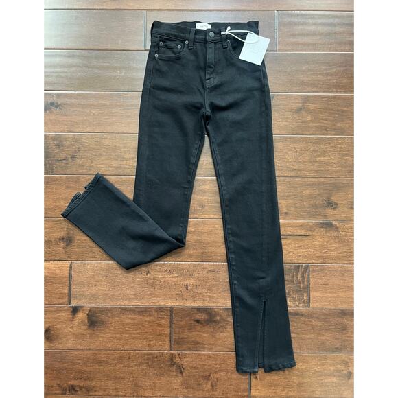 NWT Pistola Teagan high rise vented ciagarett front slit black jeans size 24 - Picture 4 of 7